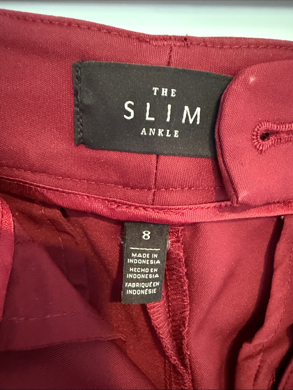 White House Black Market Slim Ankle Pants - Burgundy